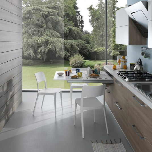 Salice Atim - LUNCH Pull-out table from drawer - With White Laminated Tabletop