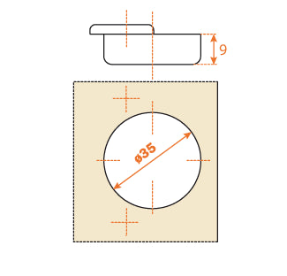 Salice Universal Sprung Hinge 110° for Wooden Doors