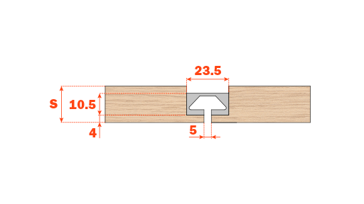 Salice Aluminium Pin Profile - 2950mm - Individual Lengths