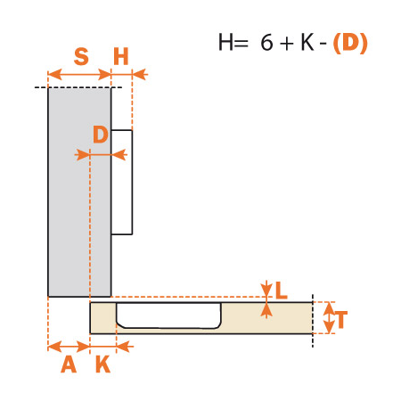 Salice Silentia+ Series 100 Integrated Soft Close Half Overlay 9mm Crank 105° Hinge - C1A6GE9