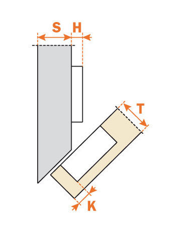 Salice -45° Negative Angle Hinge 120° Opening - C2ABH99