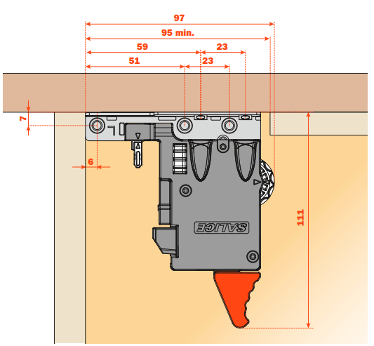 Salice Progressa AFCGXX3B Front Locking Device – Pair (Right + Left)
