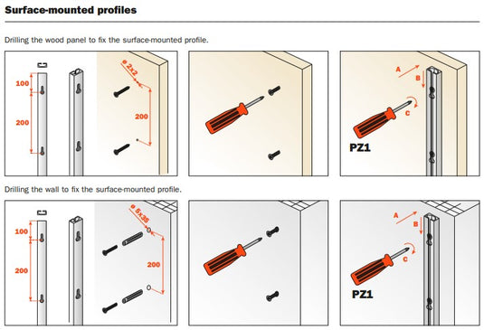 Salice Aluminium Pin Profile - 2950mm - Individual Lengths