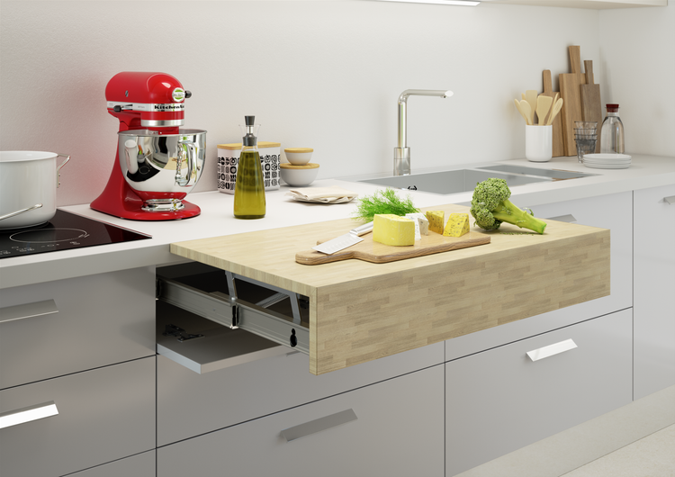 Pull-out Shelves & Tables with Tops