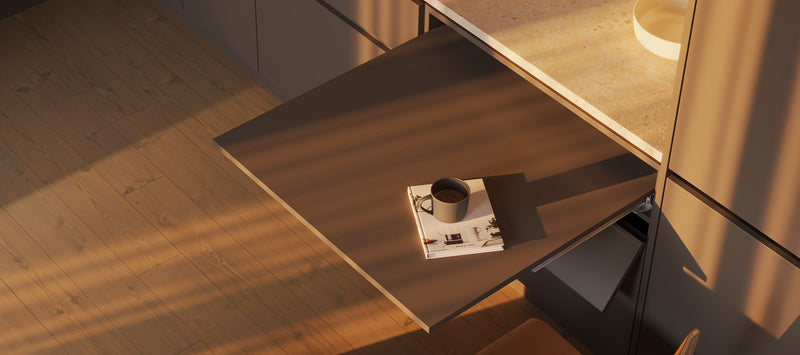 Load image into Gallery viewer, Salice Atim Siesta pull-out table in a kitchen
