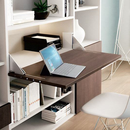 Salice Atim Desk drop-leaf foldaway desk extended