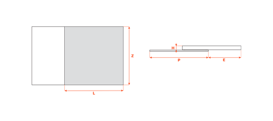 Salice Atim Snack Top technical drawing, 900mm