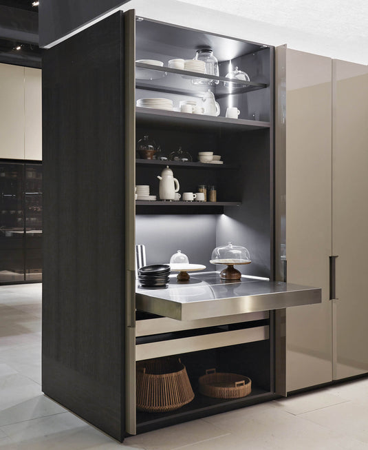 Salice Atim - OPLA PIANO ACCIAIO Pull-out worktop - With Stainless Steel Top