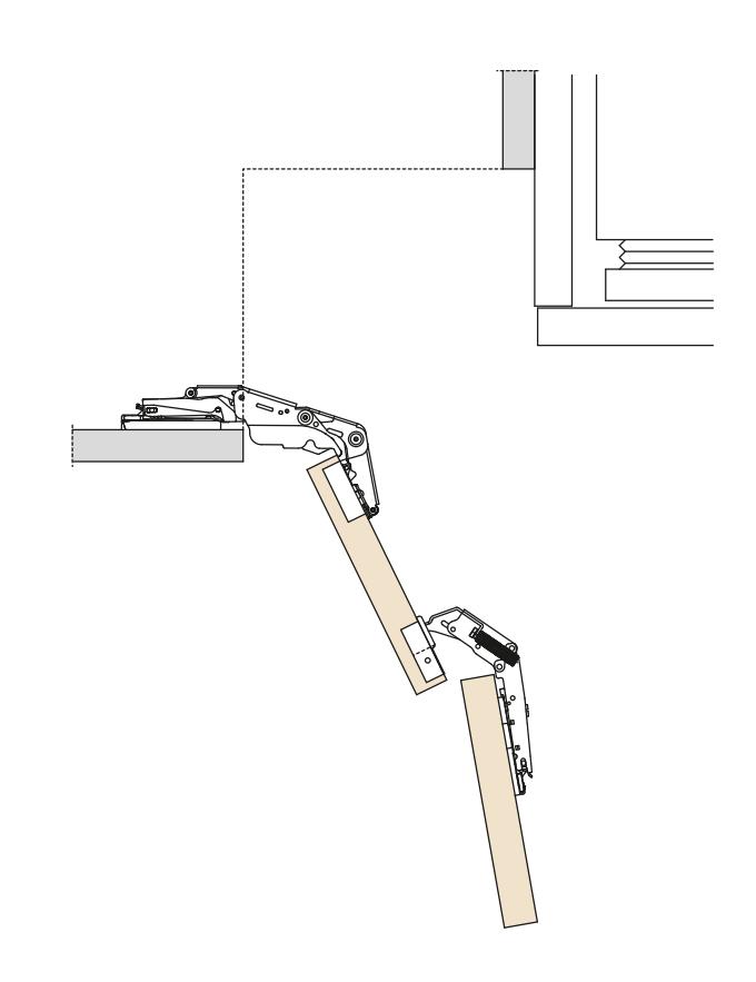 Load image into Gallery viewer, Salice Adjustable 65° Corner Cabinet Hinge 48mm Centres - C2AYA99R
