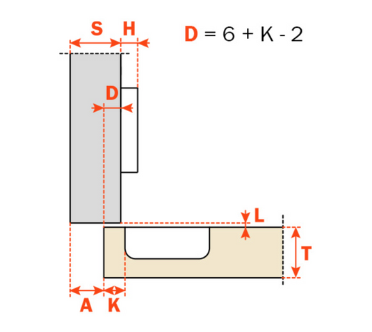 Salice Chromia Silentia+ 94° Hinge – Arm 9 (Half Overlay) - C7A7GEC