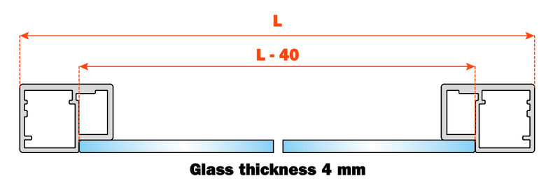 Load image into Gallery viewer, Salice Conecta Aluminium Profile 22mm Thick for Glass to be glued
