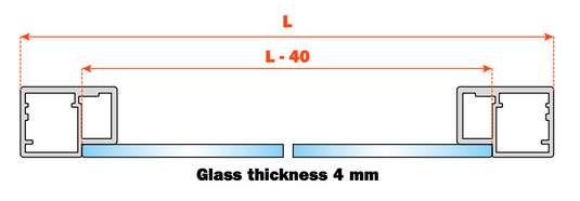 Salice Conecta Aluminium Profile 22mm Thick for Glass to be glued