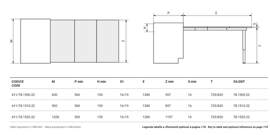 Salice Atim - PARTY Double-leg pull-out table from a drawer - Frame Only