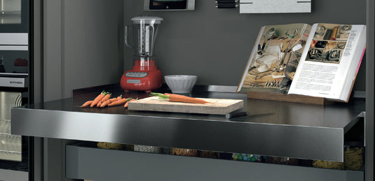 Salice Atim - OPLA PIANO ACCIAIO Pull-out worktop - With Stainless Steel Top