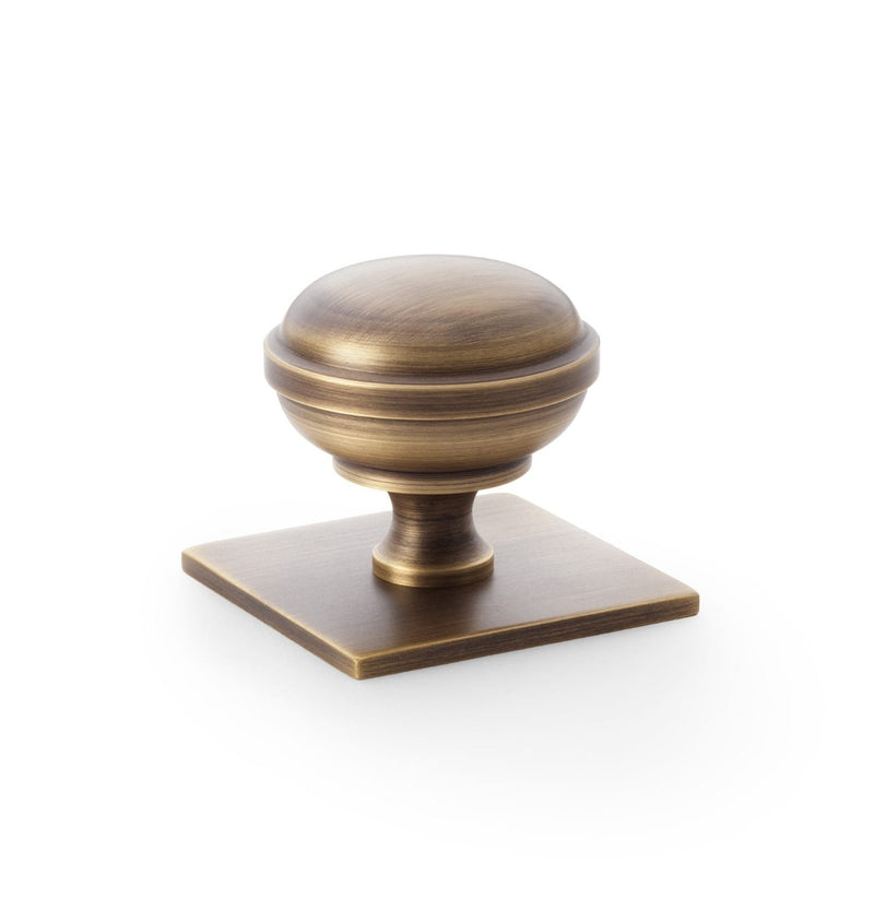 Load image into Gallery viewer, Alexander and Wilks Quantock Cupboard Knob on Square Backplate
