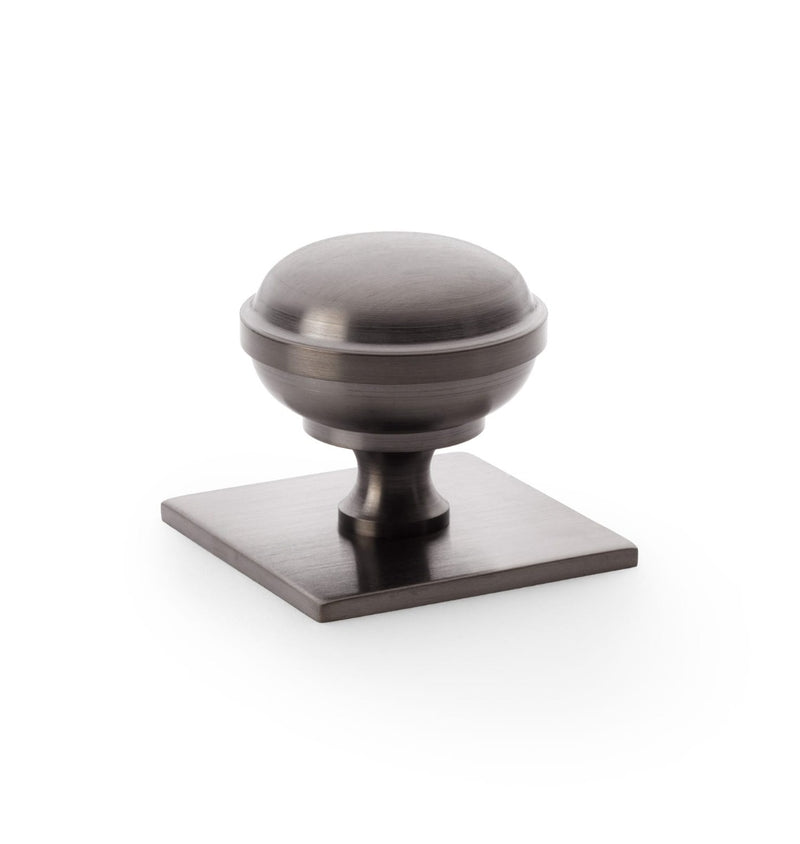 Load image into Gallery viewer, Alexander and Wilks Quantock Cupboard Knob on Square Backplate
